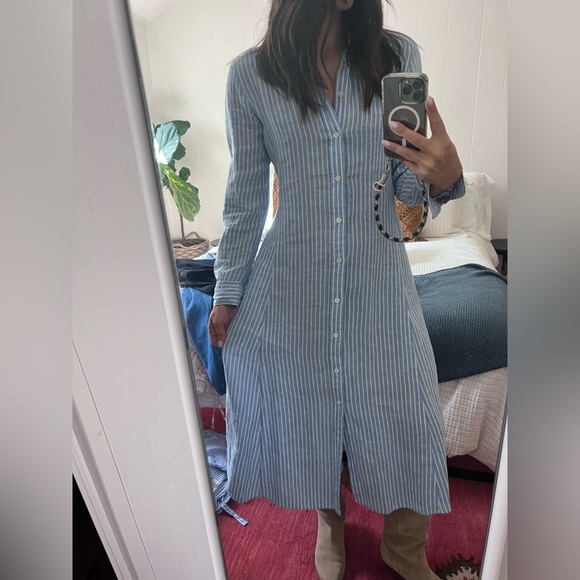 Polo by Ralph Lauren Blue Striped Long Sleeve Dress - Picture 16 of 16